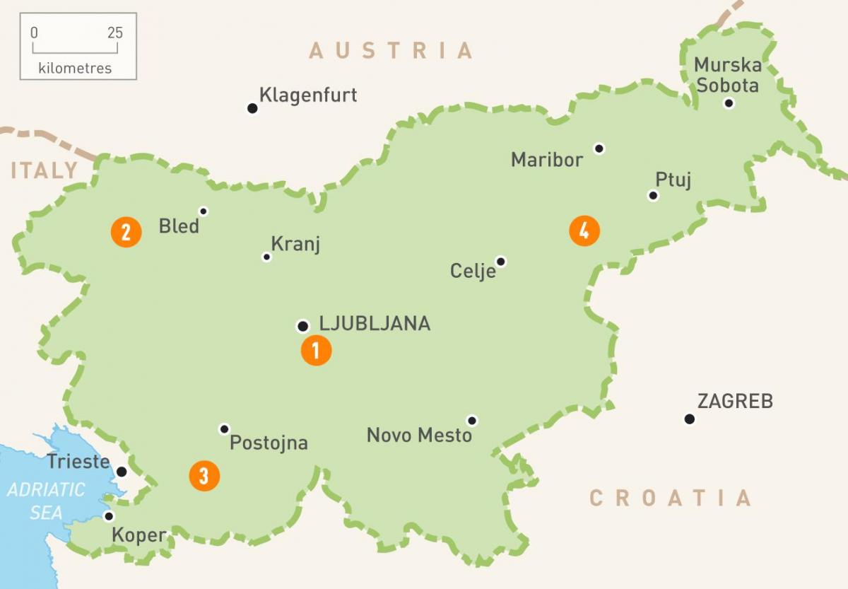 Peta dari novo mesto, Slovenia