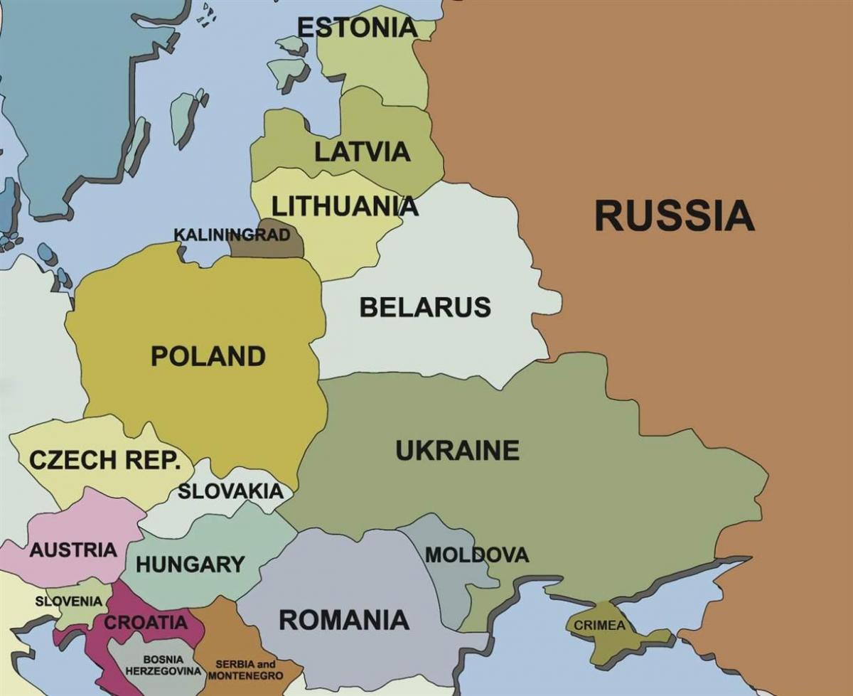 Peta dari Slovenia dan negara-negara tetangga