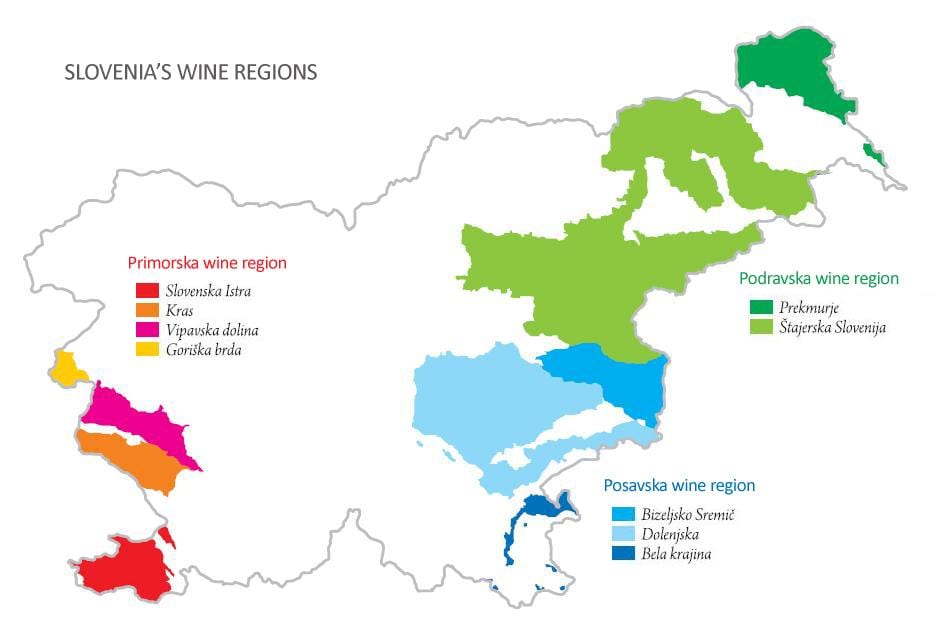 Peta dari Slovenia anggur