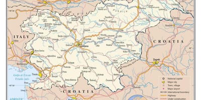 Peta dari kota-kota Slovenia