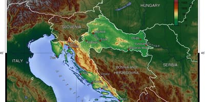 Peta topografi Slovenia