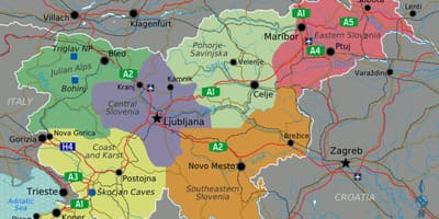 Slovenia-tempat wisata peta